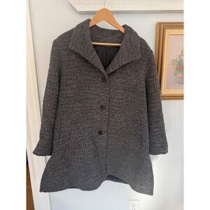 Vintage Fleurette Gray Siri Alpaca Wool Blend Coat Women's 16  Made in USA